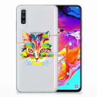 Samsung Galaxy A70 Telefoonhoesje met Naam Cat Color