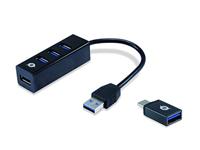 Conceptronic HUBBIES04B 4-poorts USB 3.0-hub en OTG-adapter voor USB-C