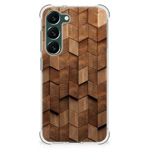 Stevig Telefoonhoesje voor Samsung Galaxy S23 Plus Wooden Cubes