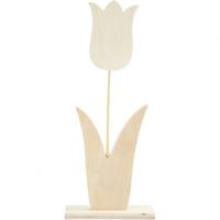 Creotime tulp hout 31 x 13 cm blank per stuk