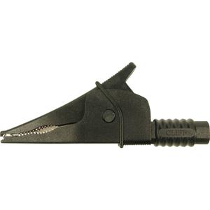 Cliff Croc Clip Veiligheids-krokodilklem Steekaansluiting 4 mm CAT III 1000 V Zwart