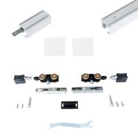 Xperta set 4m rail - Wit - Plafond opbouw - Dubbele deur - inbouw auto fix - Set Eindkappen