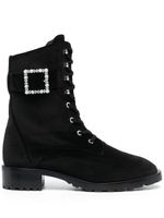 Stuart Weitzman bottines lacées 40 mm à boucle - Noir