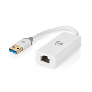 USB-A Adapter | USB 3.2 Gen 1 | USB-A Male | RJ45 Female | 1 Gbps | 0.20 m | Rond | Verguld | PVC |