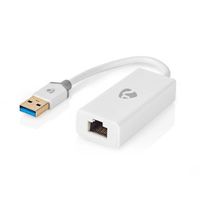 USB-A Adapter | USB 3.2 Gen 1 | USB-A Male | RJ45 Female | 1 Gbps | 0.20 m | Rond | Verguld | PVC | - thumbnail