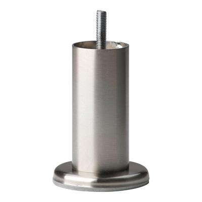 Stalen meubelpoot rvs look rond ø 4,2 cm en hoogte 10 cm (M8)