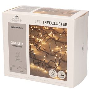 1x Clusterverlichting met timer en dimmer 384 leds warm wit 5 m    -