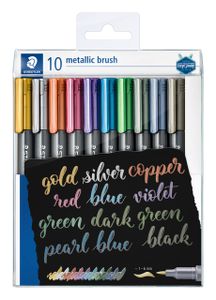 Brushpen Staedtler metallic etui ÃƒÆ’ 10 kleuren