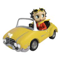 Betty Boop In Gele Sportauto Beeld - thumbnail