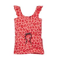 Quapi Mini jurk Gera met panterprint roze/rood