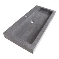 Sanituba Grey Stone wastafel graniet met kraangat 100cm