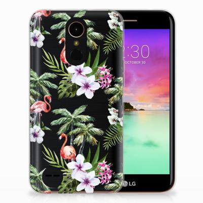 LG K10 2017 TPU Hoesje Flamingo Palms LG K10 2017 TPU Hoesje Flamingo Palms