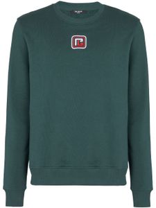 Balmain sweat en coton à logo brodé - Vert