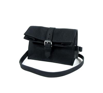 Schoudertas heuptas The AMS Nine Streets Mini – Black canvas