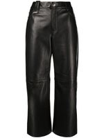 Drome pantalon ample en cuir à taille haute - Noir - thumbnail