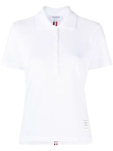 Thom Browne polo en piqué à détails rayés - Blanc