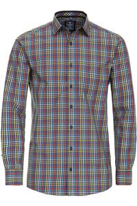 Redmond Casual Regular Fit Overhemd geel/blauw, Ruit