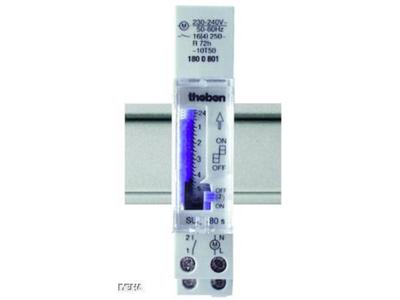 Theben 1800001 DIN-rail schakelklok Analoog 230 V Theben 1800001 DIN-rail schakelklok Analoog 230 V