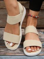 Summer Plain Synthetic Leather Slide Sandals - thumbnail