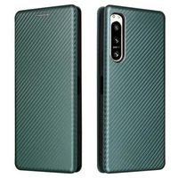 Sony Xperia 5 IV Flip Case - Koolstofvezel - Groen