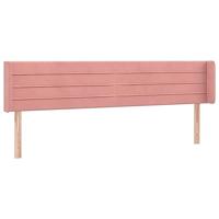 vidaXL Hoofdbord met randen 203x16x78/88 cm fluweel roze