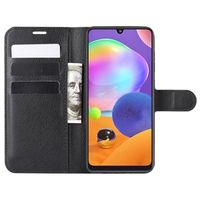 Samsung Galaxy A31 Wallet Case met Standaardfunctie - Zwart