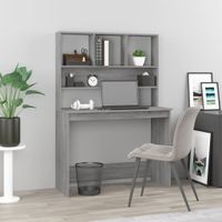 Bureau met schappen 102x45x148 cm bewerkt hout grijs sonoma - thumbnail