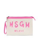 MSGM Kids pochette en toile à logo imprimé - Tons neutres - thumbnail