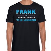 Naam cadeau t-shirt Frank - the legend zwart voor heren