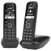 Gigaset AS690 Duo - 2 draadloze DECT telefoons - Groot grafisch display - Uitstekende geluidskwaliteit - Volumeregeling - Handsfree functie - Niet storen-functie, zwart [Nederland versie]