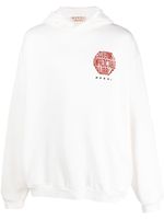 Marni hoodie en coton à imprimé graphique - Blanc