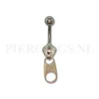 Navelpiercing sterling zilver rits paars - thumbnail