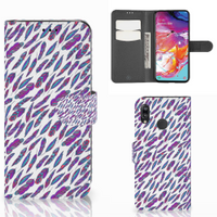 Samsung Galaxy A70 Telefoon Hoesje Feathers Color - thumbnail