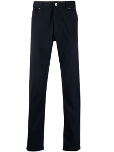 Zegna pantalon droit à patch logo - Bleu