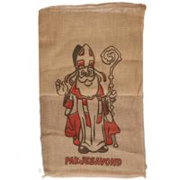 Jute cadeau zak - 3x - voor Sinterklaas - met print en tekst - 60 x 102 cm - Pakjesavond