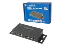 Logilink USB 2.0 Hub met 4 poorten van metaal in zwart