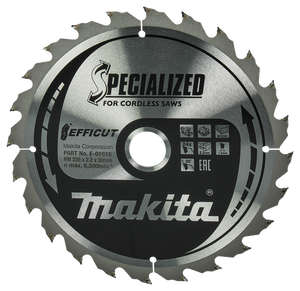 Makita Accessoires Cirkelzaagblad Hout | Efficut 235x30x2,2 24T 20g - E-01915 - E-01915