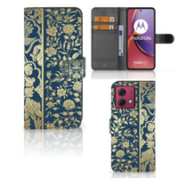 Motorola Moto G84 Hoesje Beige Flowers - thumbnail