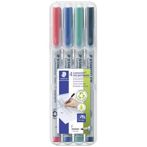 Staedtler Foliestift Lumocolor® 316 WP4 Rood, Blauw, Groen, Zwart