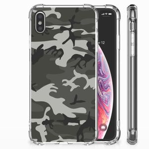 Apple iPhone Xs Max Doorzichtige Silicone Hoesje Army Light