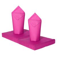 Feest servetten - 50x - fuchsiaroze - 2 laags - 33x33cm