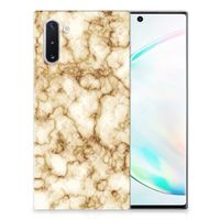 Samsung Galaxy Note 10 TPU Siliconen Hoesje Marmer Goud - thumbnail