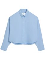 AMI Paris logo-embroidered poplin shirt - Bleu - thumbnail