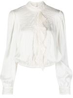 TWINSET blouse en dentelle fleurie à plis - Blanc