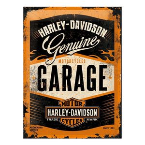 Tinnen plaatje Harley Davidson garage 30 x 40 cm   -