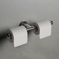 Hotbath Cobber dubbele toiletrolhouder geborsteld nikkel CBA05GN - thumbnail