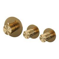 Brauer Gold Edition inbouwthermostaat met 2 stopkranen geborsteld messing PVD