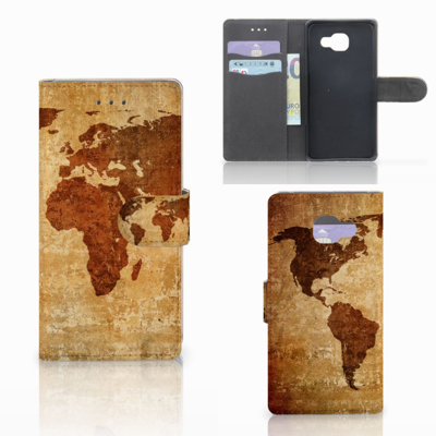 Samsung Galaxy A5 2016 Flip Cover Wereldkaart