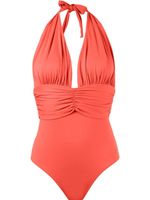 Brigitte deep v-neck swimsuit - Noir