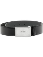 BOSS ceinture en cuir logo gravé - Noir